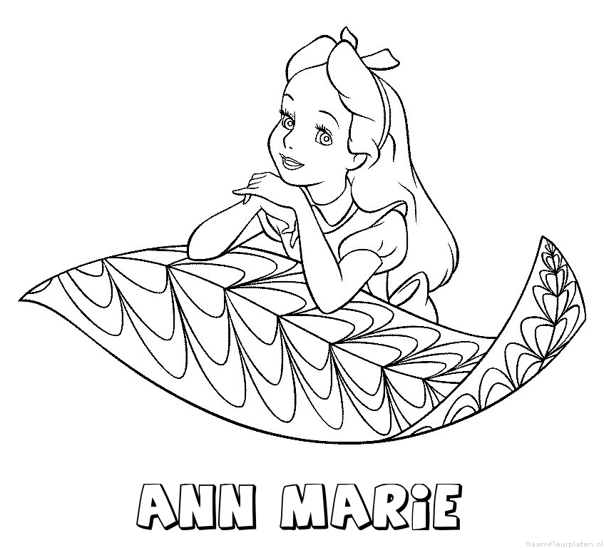 Ann marie alice in wonderland kleurplaat